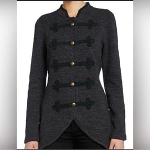 Ralph Lauren Jeans Company Cadet Military Style Sweater Jacket Grey/Black Size S